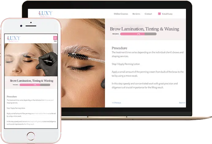 online brow lamination and tint course